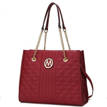 MKF Collection Makenna Women's Shoulder Bag Vegan Leather Handbag Purse with a Double Handle by Mia K - Red