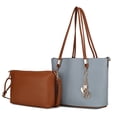 thumbnail image 1 of MKF Collection Malay Vegan Leather Women's Tote Bag & Cosmetic Pouch, Stylish Shoulder Purse Handbag 2 pcs by Mia K - Denim, 1 of 11