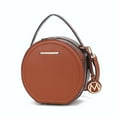 thumbnail image 1 of MKF Collection Mallory Women's Circle Crossbody Bag, Vegan Leather Round Bag Satchel Purse Handbag by Mia K. - Cognac Brown, 1 of 10