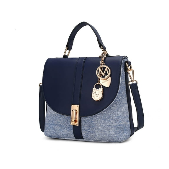 MKF Collection Maren Vegan Leather Handbag Women’s Shoulder Bag by Mia K- Blue