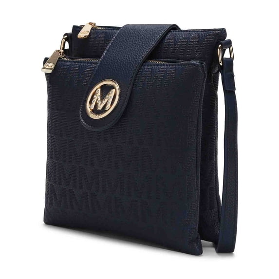 MKF Collection Marietta Women's Crossbody Bag, Signature Shoulder Bag Handbag by Mia K. - Navy