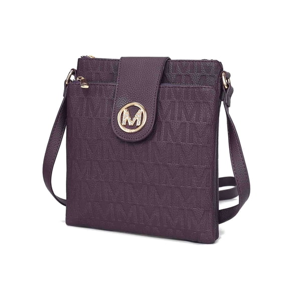 MKF Collection Marietta Women's Crossbody Bag, Signature Shoulder Bag Handbag by Mia K. - Purple