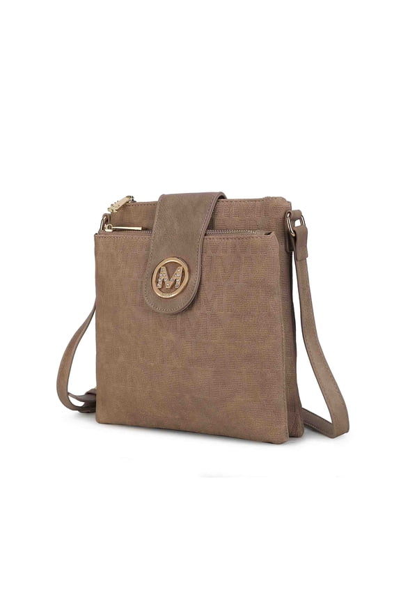 Marietta Women's Crossbody Bag, Signature Shoulder Bag Handbag by Mia K. - Taupe