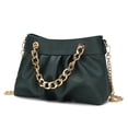 thumbnail image 1 of MKF Collection Marvila Minimalist Vegan Leather Chain Ruched Shoulder Bag, Crossbody Purse Handbag by Mia K - Olive, 1 of 10