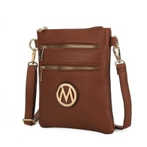 MKF Collection Medina Vegan Leather Women's Crossbody Bag, Functional Shoulder Purse Handbag by Mia K - Brown