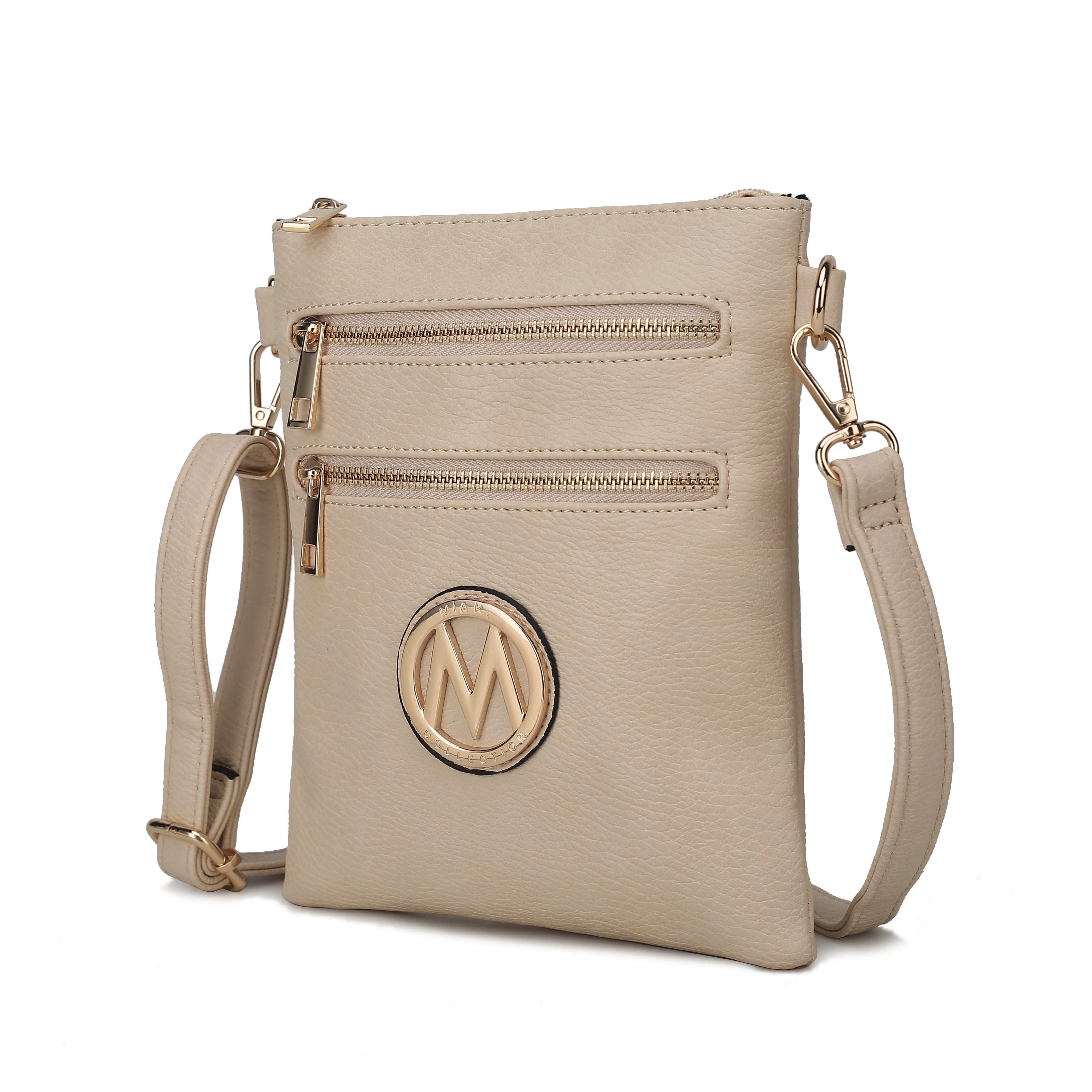 MKF Collection Medina Women Crossbody Bag,Vegan Leather Shoulder Bag Purse Handbag by Mia K - Beige