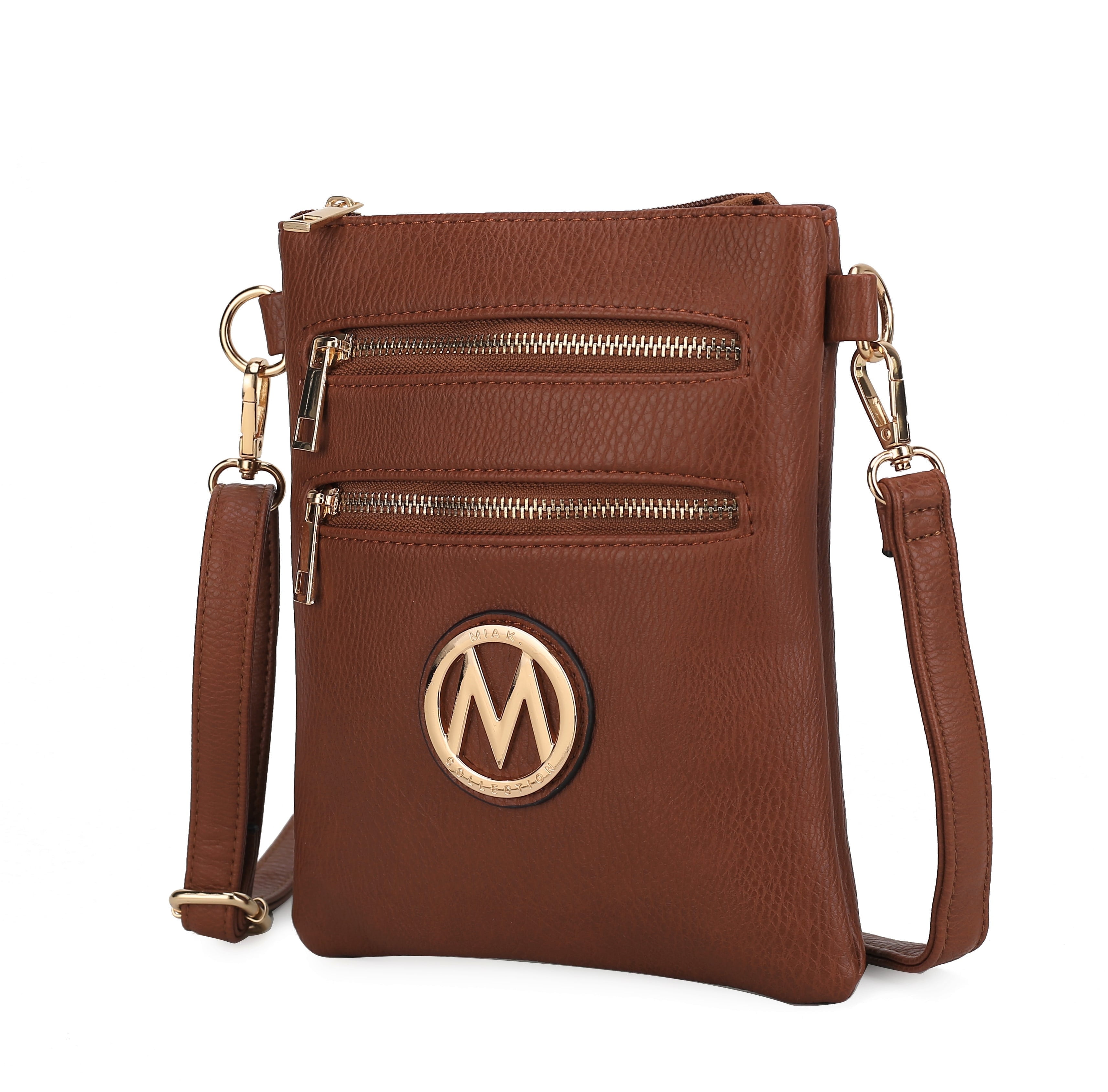 MKF Collection Medina Women Crossbody Bag,Vegan Leather Shoulder Bag Purse Handbag by Mia K - Brown