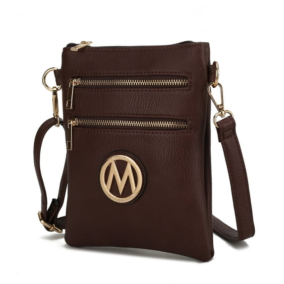 MKF Collection Medina Women Crossbody Bag,Vegan Leather Shoulder Bag Purse Handbag by Mia K - Coffee