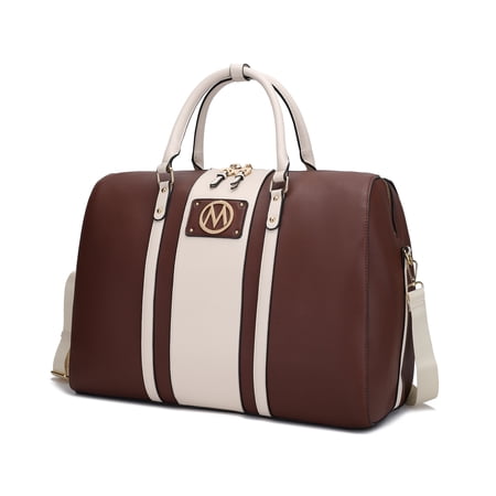 MKF Collection Melissa Duffle / Weekender Bag By Mia K.Chocolate Ivory