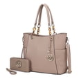 thumbnail image 1 of MKF Collection Merlina Women's Tote Bag & Wallet Vegan Leather Handbag 2pcs Set by Mia K - Taupe Beige, 1 of 6