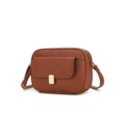 MKF COLLECTION Michaela Vegan Leather Women's Shoulder Bag, Chic Modern Crossbody Purse Handbag by Mia K - Brown
