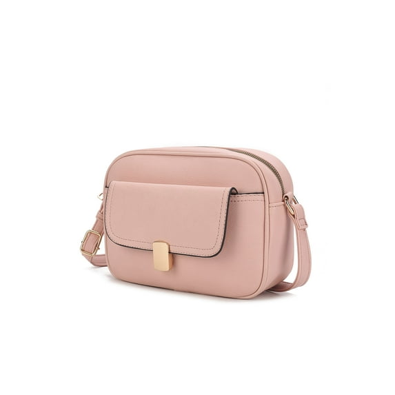 MKF Collection Michaela Vegan Leather Women's Shoulder Bag, Chic Modern Crossbody Purse Handbag by Mia K - Pink