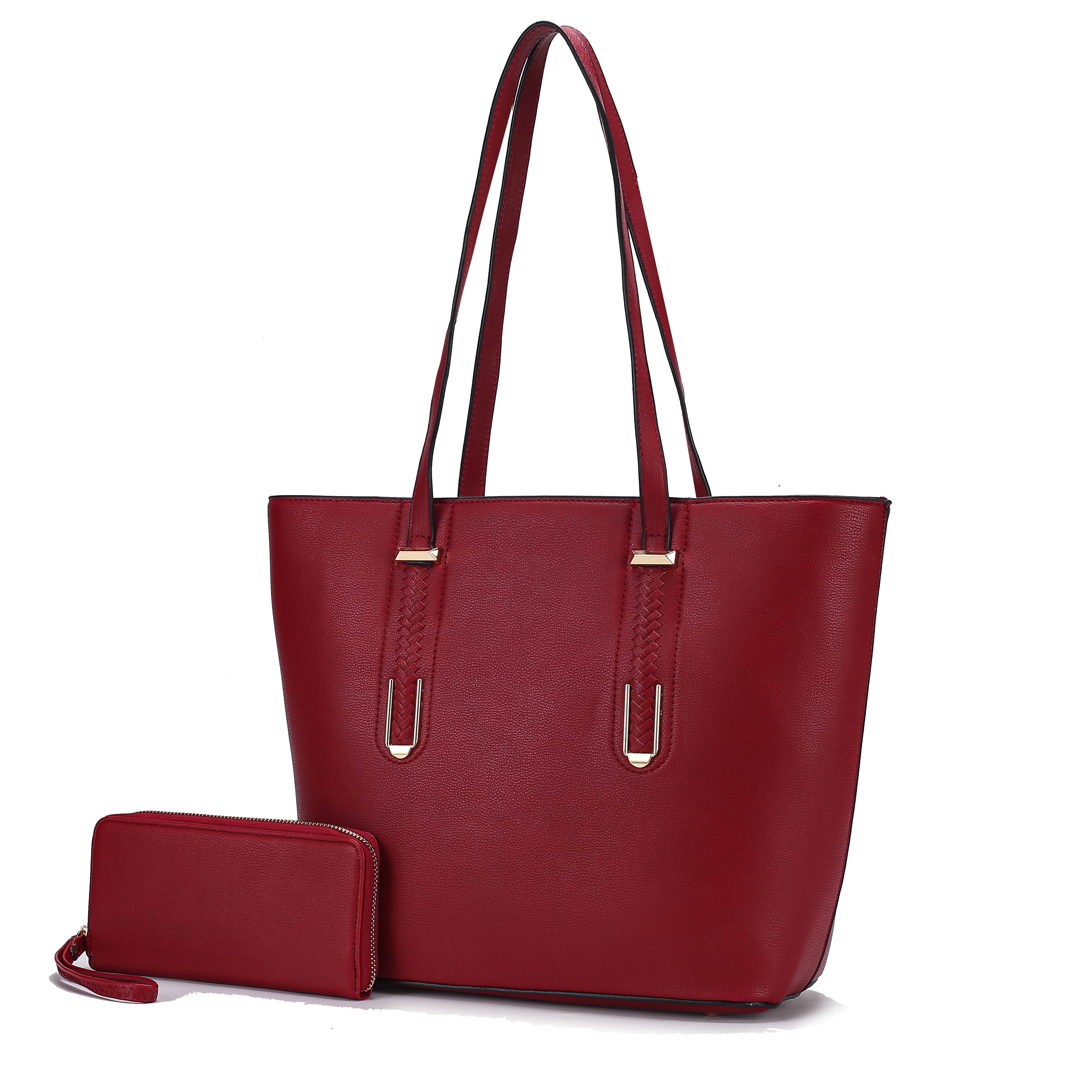 MKF Collection Mina Women's Tote Bag with Wallet, Vegan Leather Handbag Purse Set by Mia K - Black