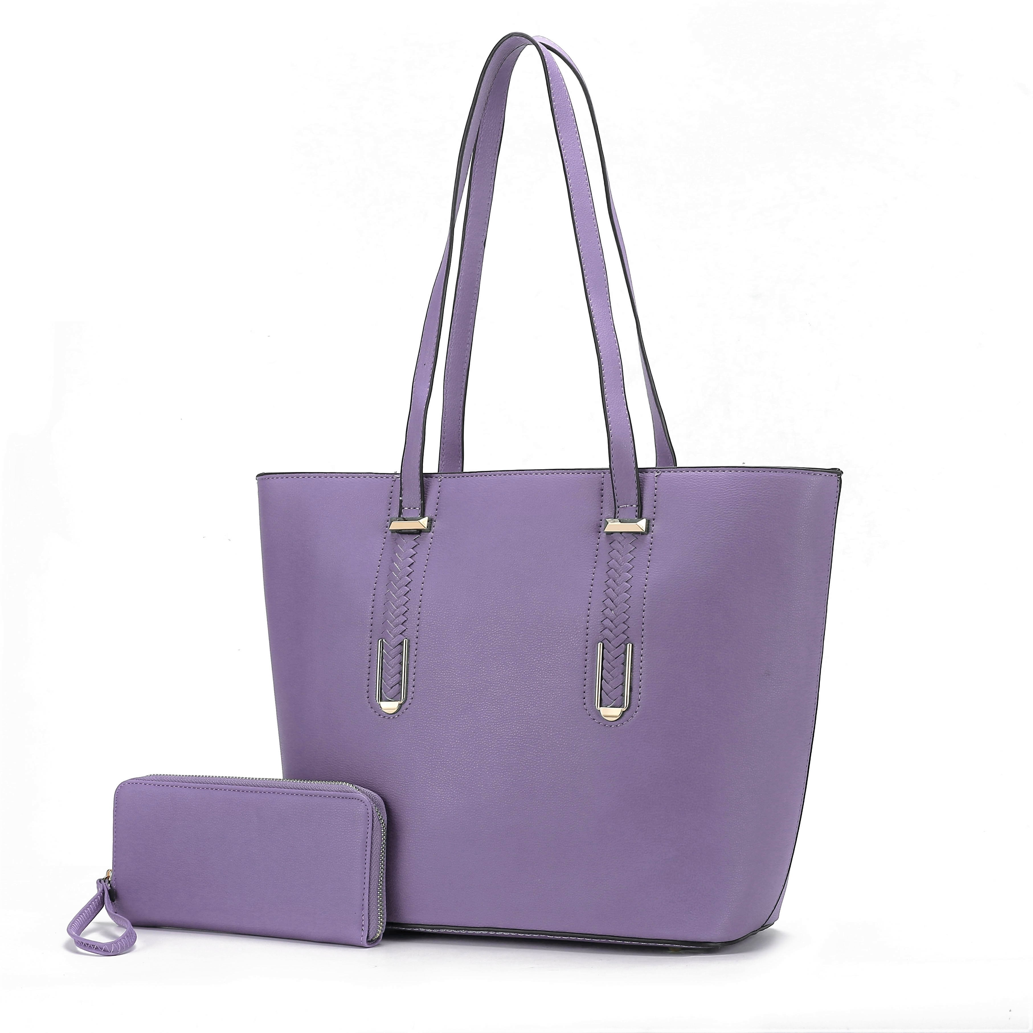 MKF Collection Mina Women's Tote Bag with Wallet, Vegan Leather Handbag Purse Set by Mia K - Black