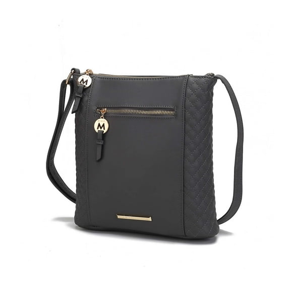 MKF Collection Miranda Vegan Leather Women's Crossbody Bag by Mia K. - Charcoal