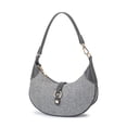 thumbnail image 1 of MKF Collection Mire Shoulder Women's Bag , Weave Vegan Leather Half Moon Top Handle Handbag by Mia K - Grey, 1 of 7
