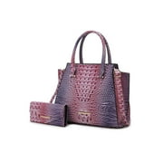MKF COLLECTION Miriam Women's Tote Handbag Croc-Embossed Vegan Leather Large Double Handles with Wallet by Mia K - Pink
