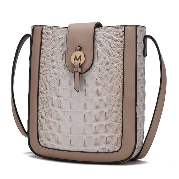 MKF Collection Molly Women Crossbody Bag Vegan Leather Handbag Crossover by Mia K - Beige