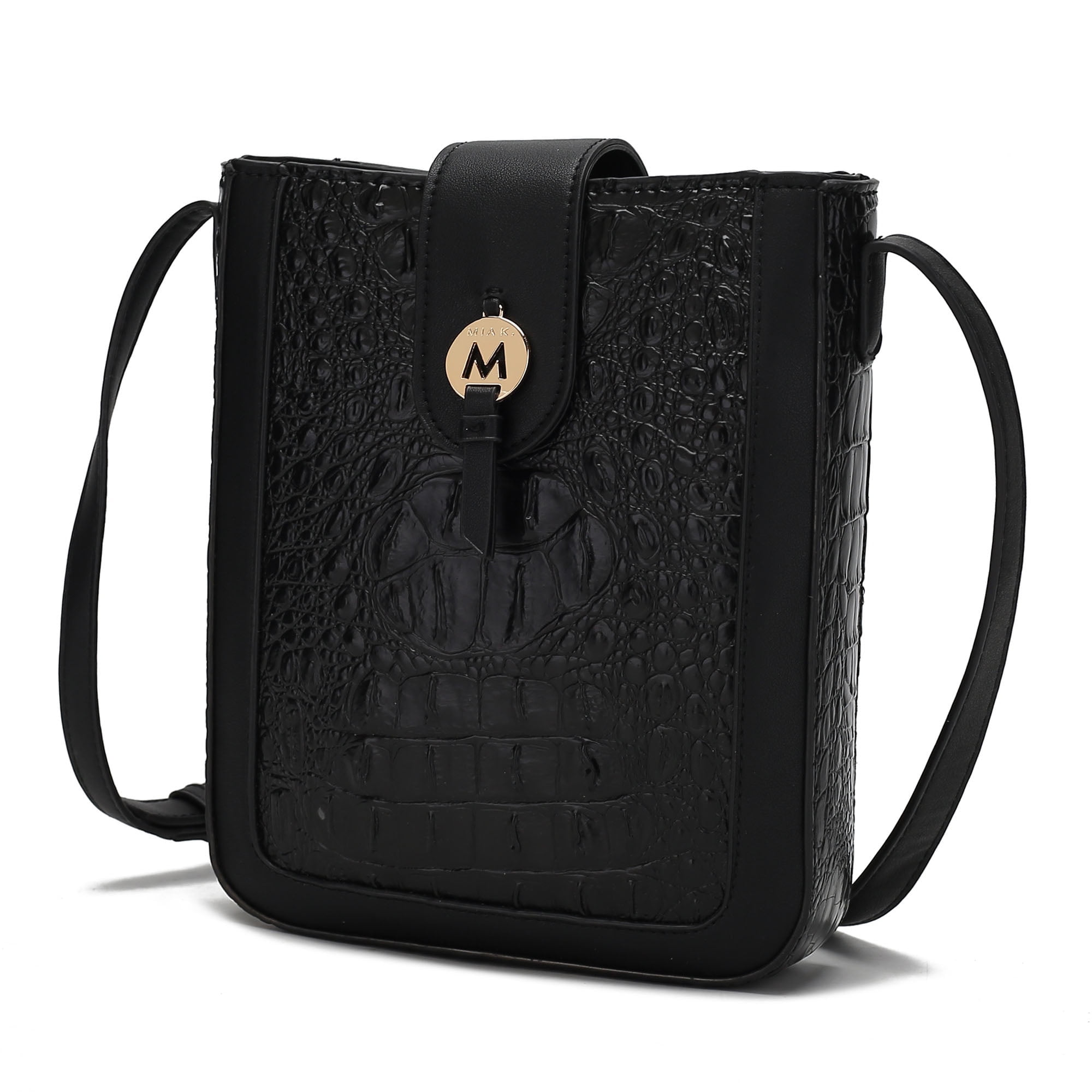 MKF Collection Molly Women Crossbody Bag Vegan Leather Handbag Crossover by Mia K - Black