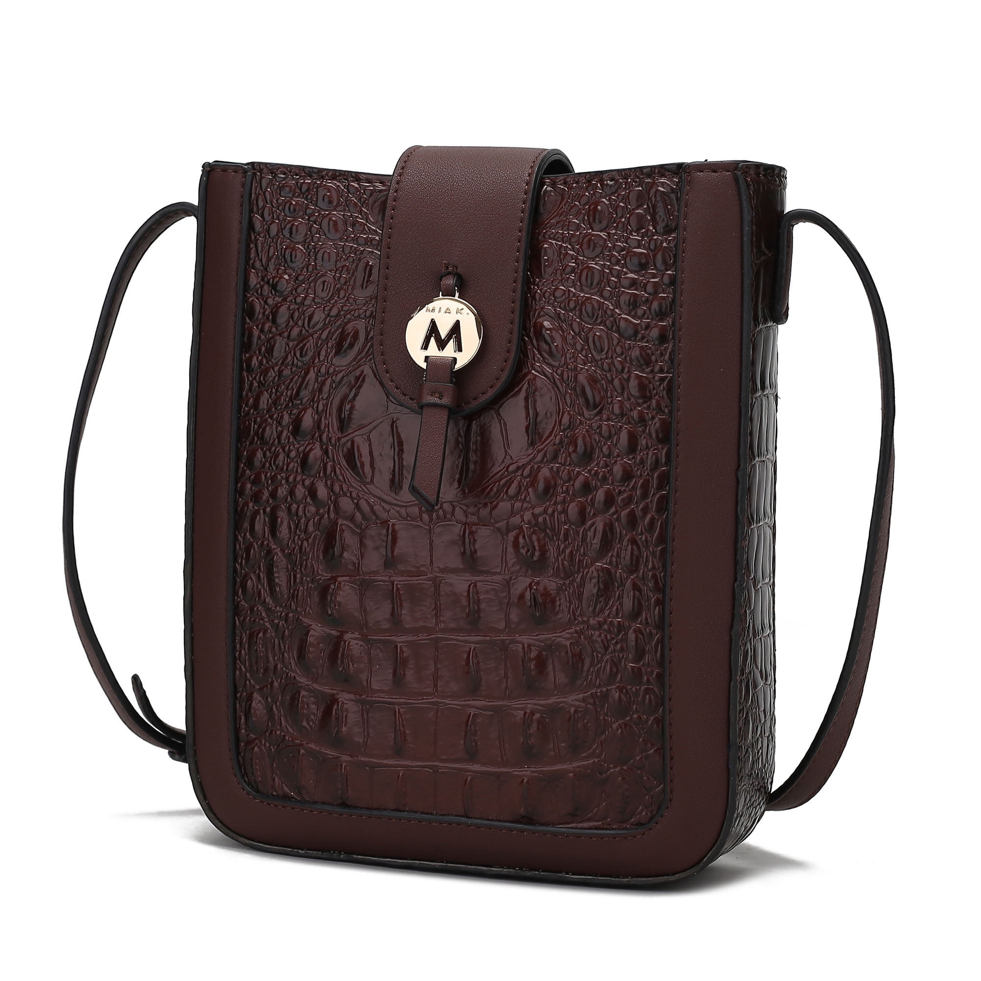 MKF Collection Molly Women Crossbody Bag Vegan Leather Handbag Crossover by Mia K - Coffee Brown