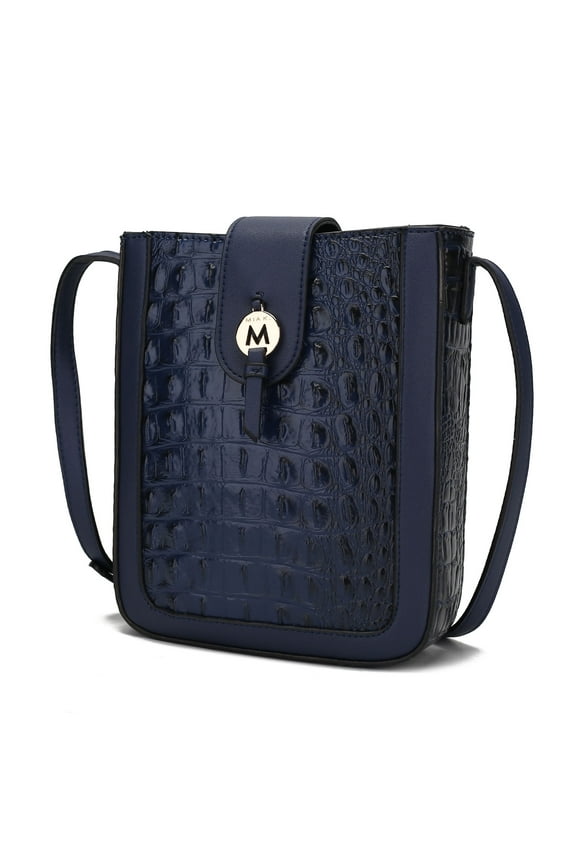 Molly Women Crossbody Bag Vegan Leather Handbag Crossover by Mia K - Navy