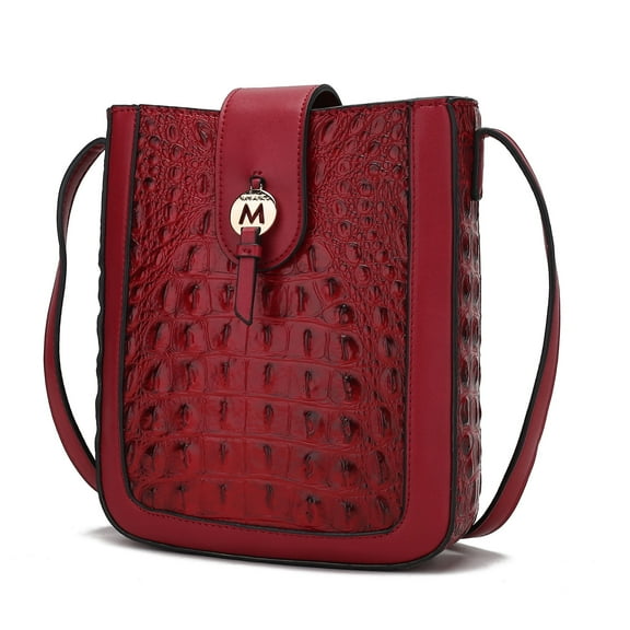 MKF Collection Molly Women Crossbody Bag Vegan Leather Handbag Crossover by Mia K - Wine Red