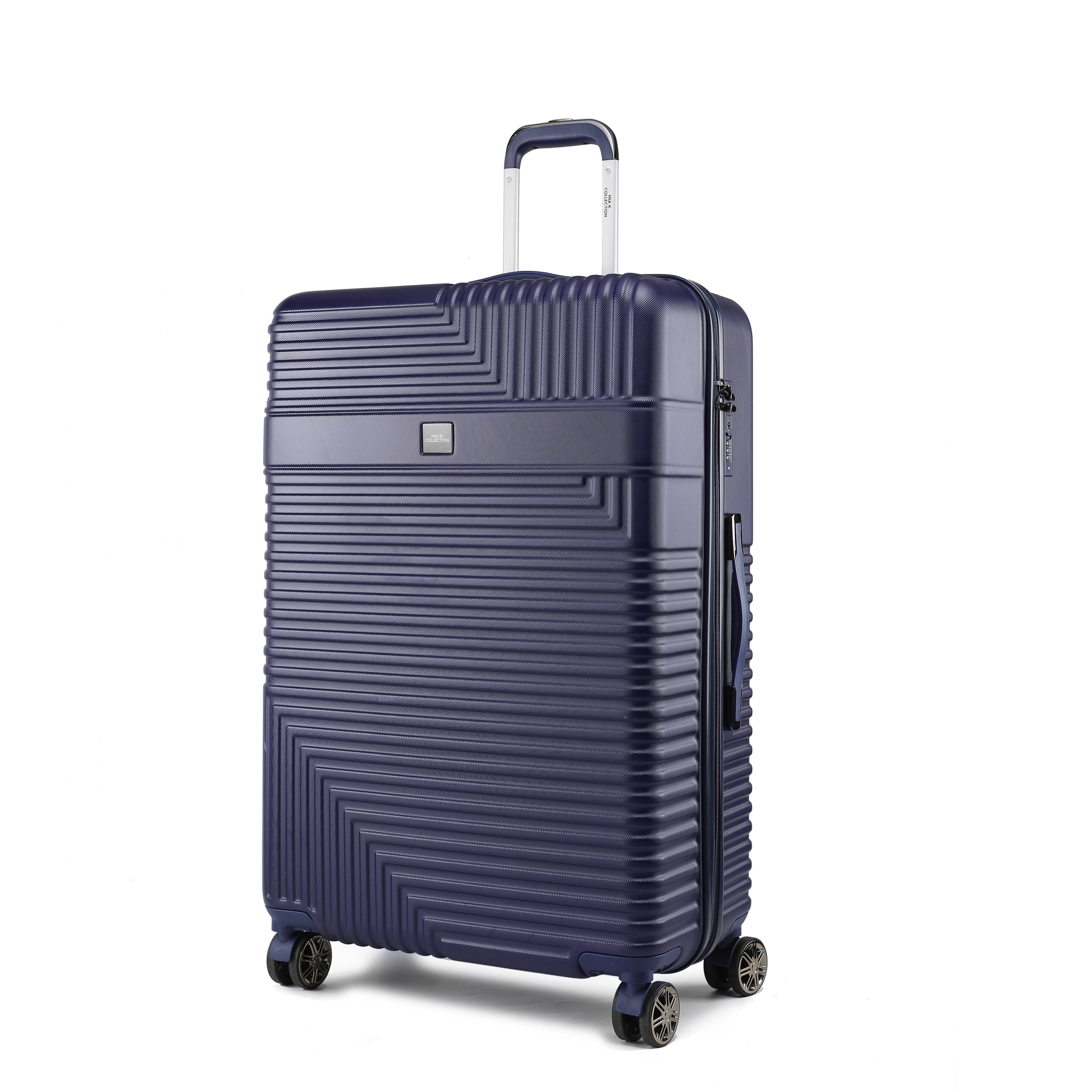 MKF Collection Mykonos Felicity Extra Luggage Large Hardside, Luxurious Travel Suitcase by Mia K - Navy