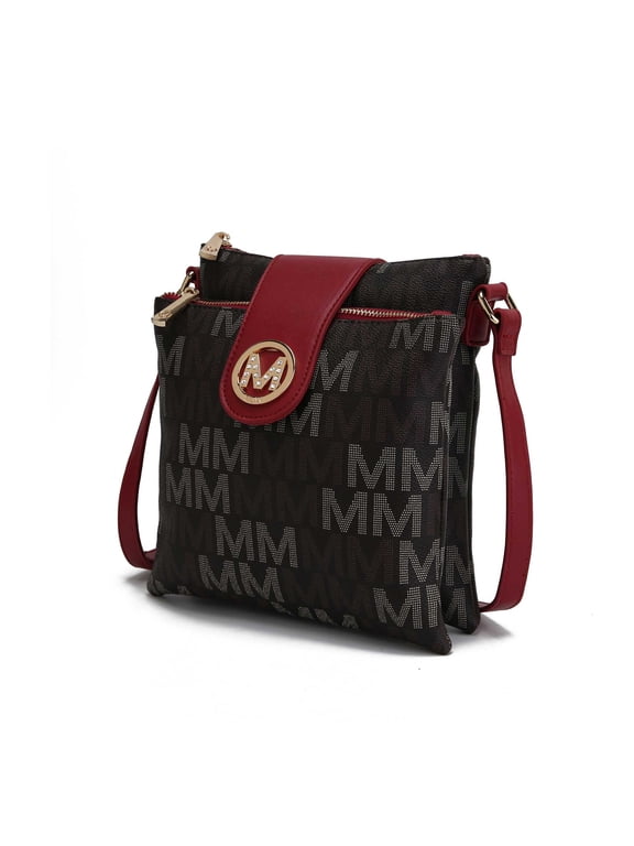 Nadien Women's Crossbody Bag, Signature Vegan Leather Large Crossover Bag Handbag Purse by Mia K - Red