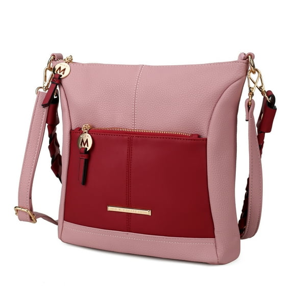 MKF Collection Nala Vegan Leather Women's Shoulder Bag, Trendy Crossbody Purse Handbag by Mia K - Blush Wine