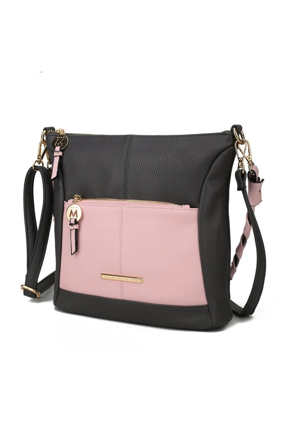 Nala Vegan Leather Women's Shoulder Bag, Trendy Crossbody Purse Handbag by Mia K - Charcoal Blush