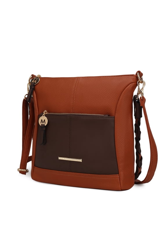 Nala Vegan Leather Women's Shoulder Bag, Trendy Crossbody Purse Handbag by Mia K - Cognac Coffee