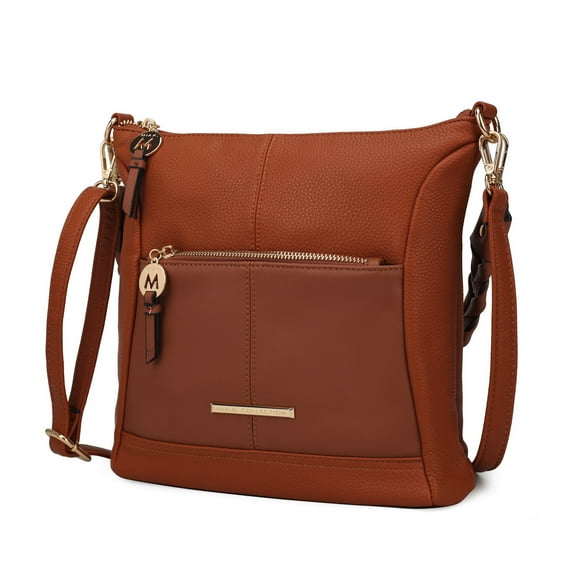 MKF Collection Nala Vegan Leather Women's Shoulder Bag, Trendy Crossbody Purse Handbag by Mia K - Cognac