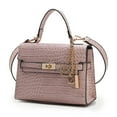 thumbnail image 1 of MKF Collection Naomi Vegan Crocodile Leather Women’s Satchel Bag, Puse Handbag by Mia K - Blush Pink, 1 of 6