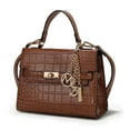 thumbnail image 1 of MKF Collection Naomi Vegan Crocodile Leather Women’s Satchel Bag, Puse Handbag by Mia K - Brown, 1 of 6