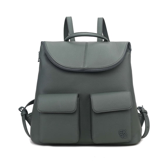 MKF Collection Natalie Women’s Multi-Pocket Backpack, Stylish Vegan Leather Shoulder Bag, Travel Bag, School Bag, Work Bag, Casual Everyday Bag, Lightweight Organizer Backpack by Mia K