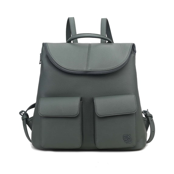 MKF Collection Natalie Women’s Multi-Pocket Backpack, Stylish Vegan Leather Shoulder Bag, Travel Bag, School Bag, Work Bag, Casual Everyday Bag, Lightweight Organizer Backpack by Mia K