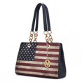 thumbnail image 1 of MKF Collection Nevaeh Womens Satchel Bag Vegan Leather Shoulder bag USA Flag Print Large handbags Navy Purse by Mia K, 1 of 7