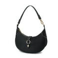 thumbnail image 1 of MKF Collection Neza Shoulder Women's Bag , Solid Vegan Leather Half Moon Top Handle Handbag by Mia K - Black, 1 of 7