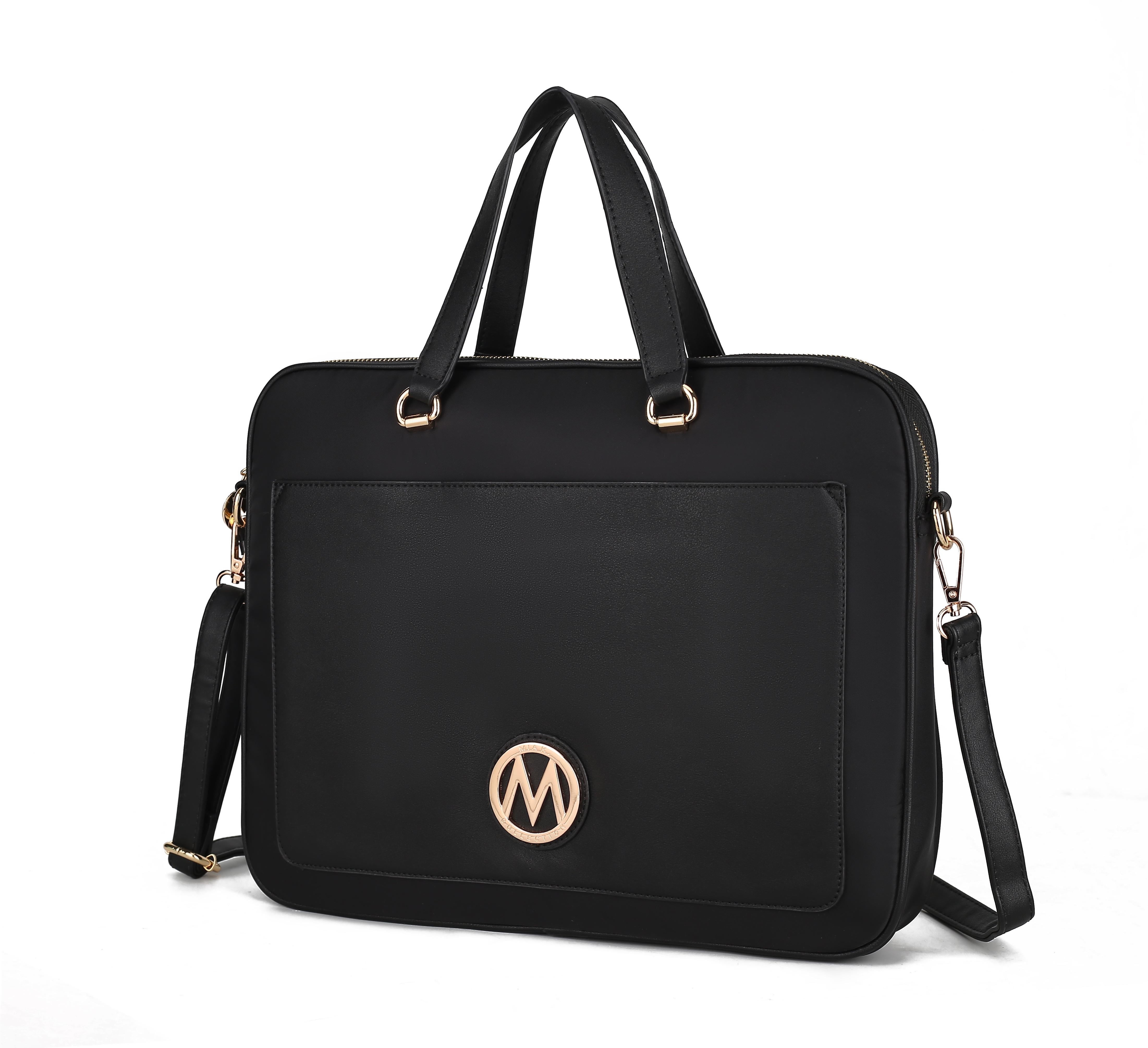 MKF Collection Nina Vegan Leather Laptop Case by Mia K - Black