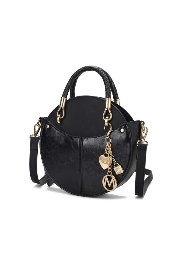 Nobella Womens Crossbody Vegan Leather Functional and Trendy Handbag by Mia K. -Black