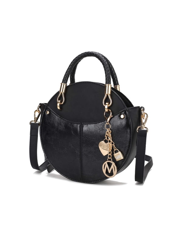Nobella Womens Crossbody Vegan Leather Functional and Trendy Handbag by Mia K. -Black