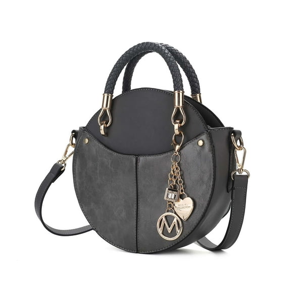MKF Collection Nobella Women’s Crossbody Vegan Leather Functional and Trendy Handbag by Mia K. -Charcoal
