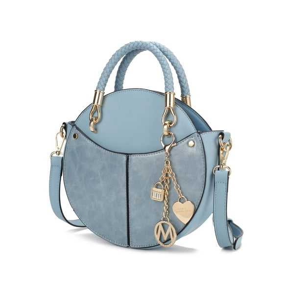 MKF Collection Nobella Women’s Crossbody Vegan Leather Functional and Trendy Handbag by Mia K. -Denim Blue