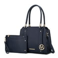 thumbnail image 1 of MKF Collection Norah Vegan Leather Women's Satchel Bag & Wristlet Wallet, Fashion Tote Purse Handbag 2 Pcs by Mia K - Navy, 1 of 12
