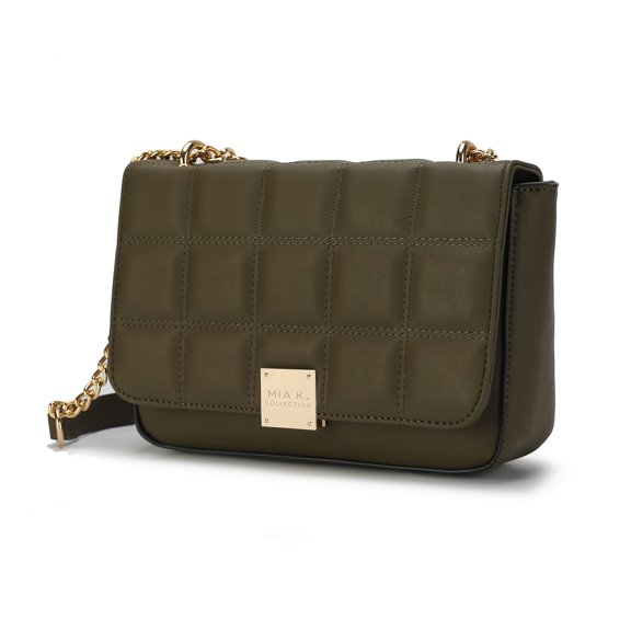MKF Collection Nyra Women Shoulder bag Vegan Leather Quilted Handbag Crossbody Bag by Mia K - Olive Green