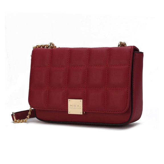 MKF Collection Nyra Women Shoulder bag Vegan Leather Quilted Handbag Crossbody Bag by Mia K - Red