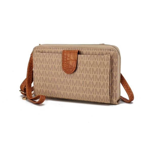 MKF Collection Olya Smartphone Wallet for Women, Sleek Convertible Purse Crossbody Handbag by Mia K - Beige