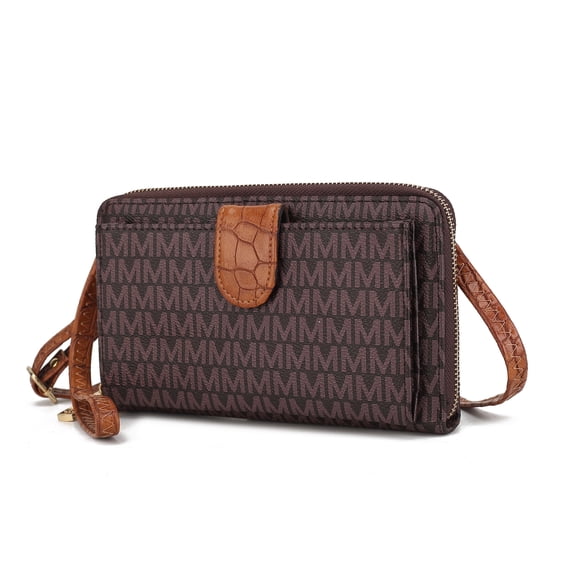 MKF Collection Olya Smartphone Wallet for Women, Sleek Convertible Purse Crossbody Handbag by Mia K - Brown