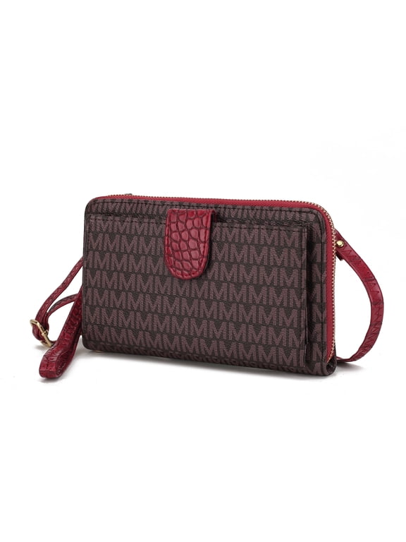 Olya Smartphone Wallet for Women, Sleek Convertible Purse Crossbody Handbag by Mia K - Red