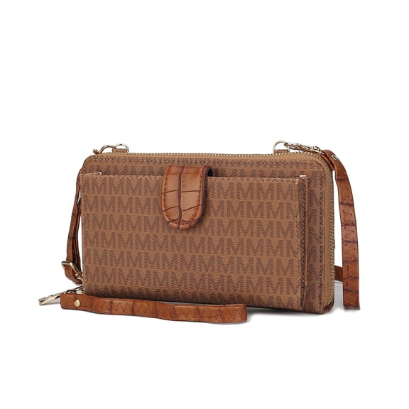 MKF Collection Olya Smartphone Wallet for Women, Sleek Convertible Purse Crossbody Handbag by Mia K - Tan